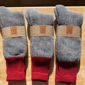 GH Bass Earth Wool Blend Red/Grey Socks: 3 Pairs